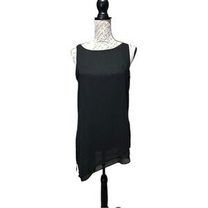 WHBM Black Lightweight Sleeveless Asymmetrical Tunic Size XS